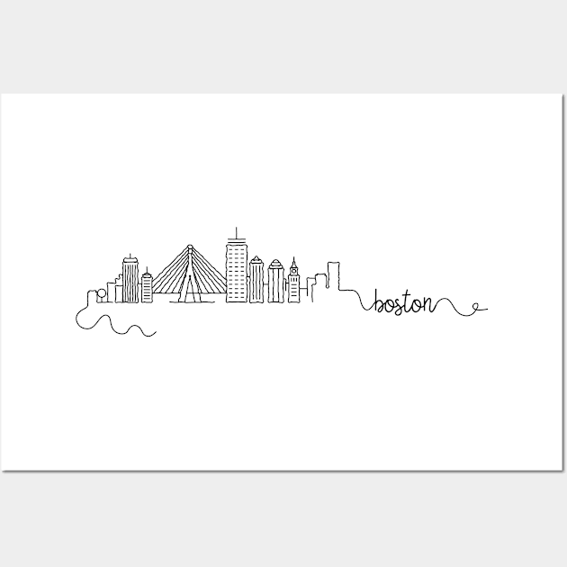 Boston City Signature Wall Art by kursatunsal